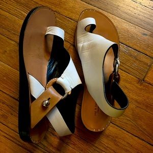 Rag & Bone Arc Flat Sandal in White, Size 41